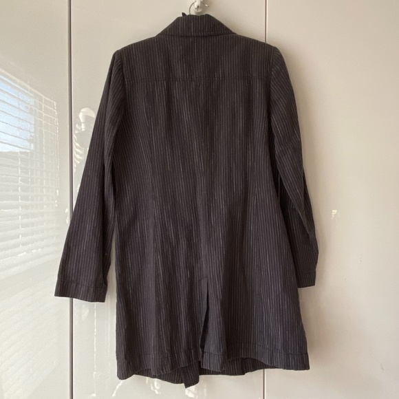 🍀3/$25🍀J.Jill Pinstripe Long Blazer Grey XS - Picture 5 of 8